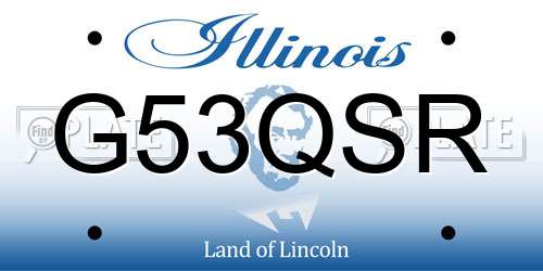 G53QSR Illinois License Plate