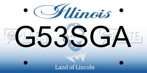G53SGA Illinois License Plate