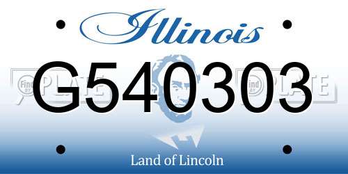 G540303 Illinois License Plate