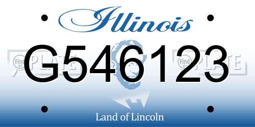 G546123 Illinois License Plate
