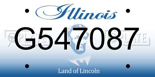 G547087 Illinois License Plate