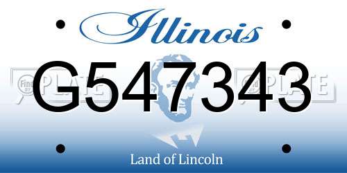 G547343 Illinois License Plate