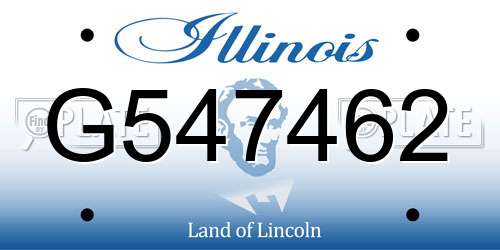 G547462 Illinois License Plate
