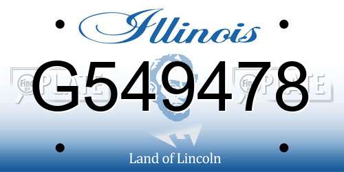 G549478 Illinois License Plate