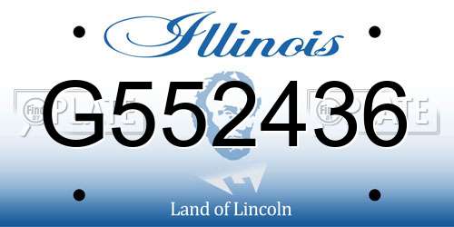 G552436 Illinois License Plate