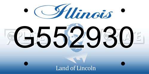 G552930 Illinois License Plate