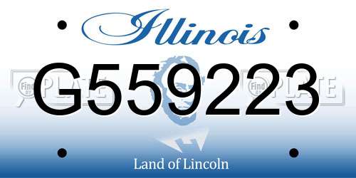 G559223 Illinois License Plate