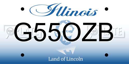 G55OZB Illinois License Plate