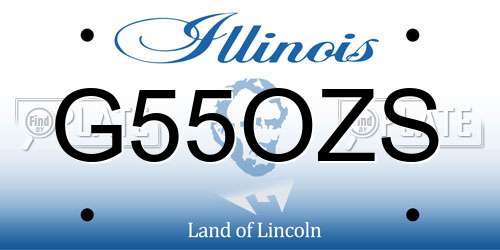 G55OZS Illinois License Plate