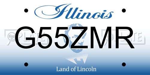 G55ZMR Illinois License Plate