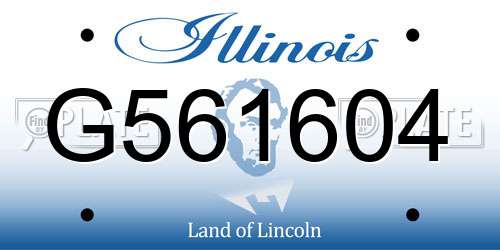 G561604 Illinois License Plate