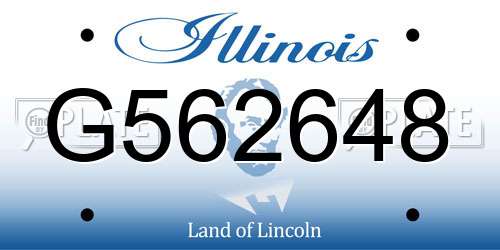 G562648 Illinois License Plate