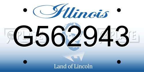 G562943 Illinois License Plate