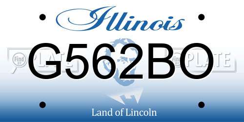 G562BO Illinois License Plate