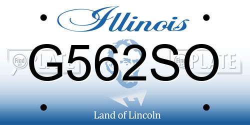 G562SO Illinois License Plate