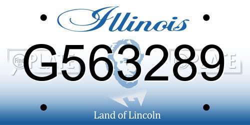 G563289 Illinois License Plate