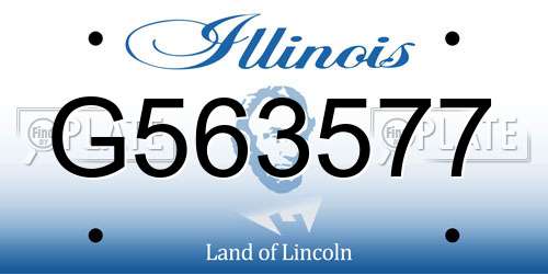 G563577 Illinois License Plate