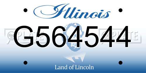 G564544 Illinois License Plate