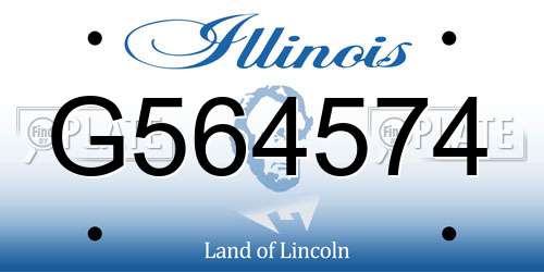 G564574 Illinois License Plate
