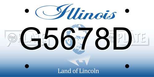 G5678D Illinois License Plate