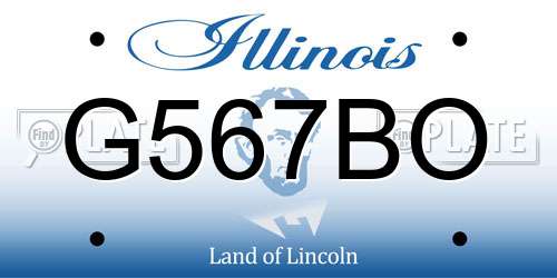 G567BO Illinois License Plate