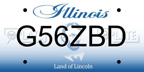 G56ZBD Illinois License Plate