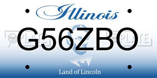 G56ZBO Illinois License Plate