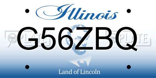 G56ZBQ Illinois License Plate