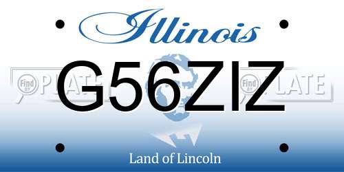 G56ZIZ Illinois License Plate