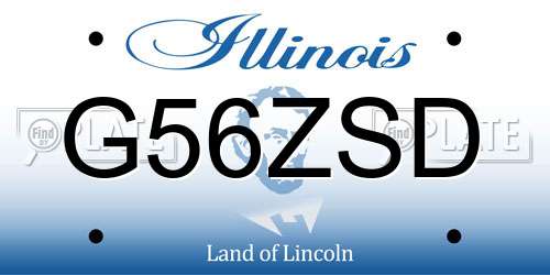 G56ZSD Illinois License Plate