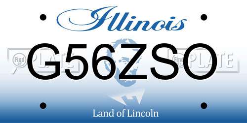 G56ZSO Illinois License Plate