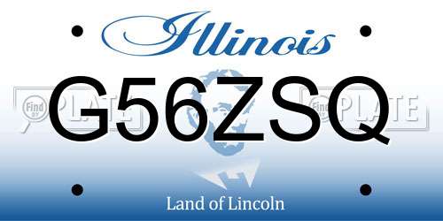 G56ZSQ Illinois License Plate