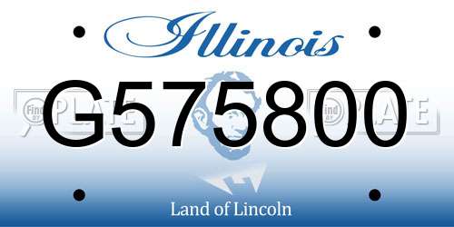 G575800 Illinois License Plate