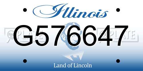 G576647 Illinois License Plate