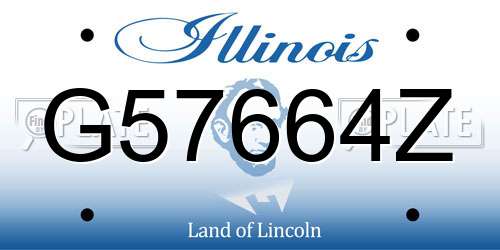 G57664Z Illinois License Plate