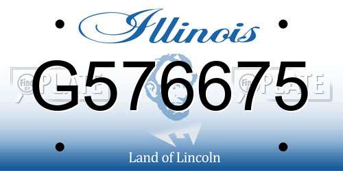 G576675 Illinois License Plate