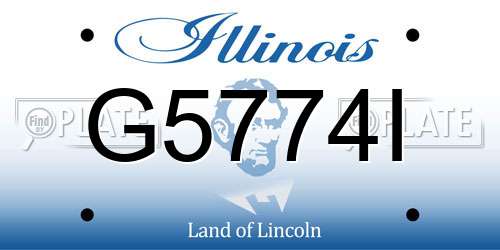 G5774I Illinois License Plate
