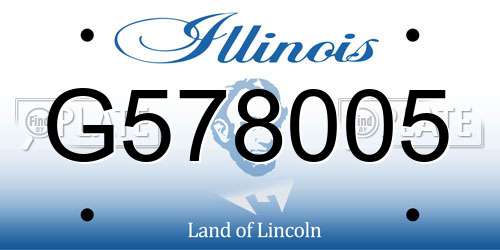 G578005 Illinois License Plate