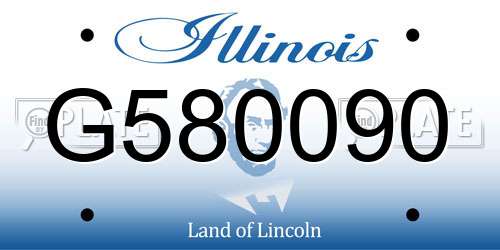 G580090 Illinois License Plate
