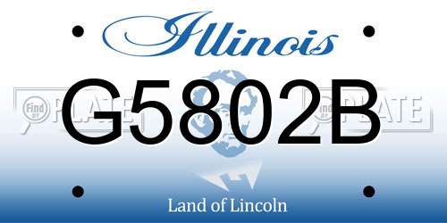 G5802B Illinois License Plate