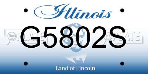 G5802S Illinois License Plate