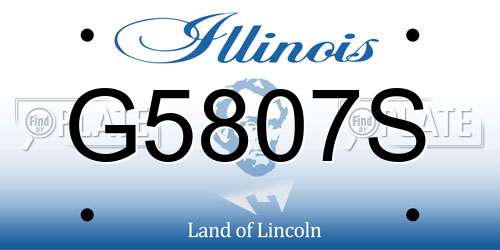 G5807S Illinois License Plate