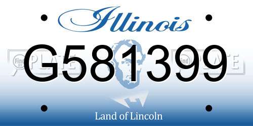 G581399 Illinois License Plate