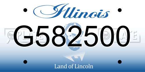 G582500 Illinois License Plate