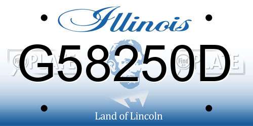 G58250D Illinois License Plate