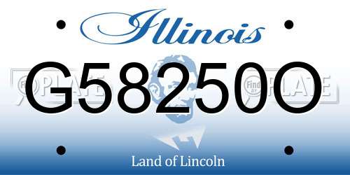G58250O Illinois License Plate