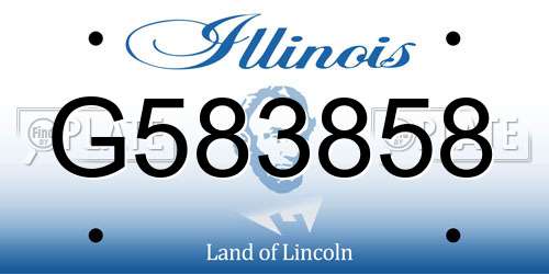 G583858 Illinois License Plate