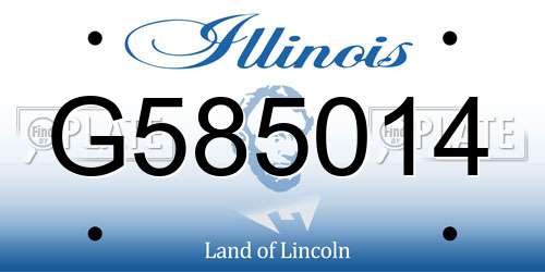 G585014 Illinois License Plate
