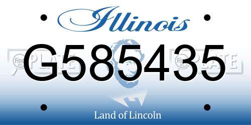 G585435 Illinois License Plate