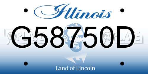 G58750D Illinois License Plate